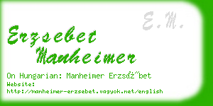 erzsebet manheimer business card